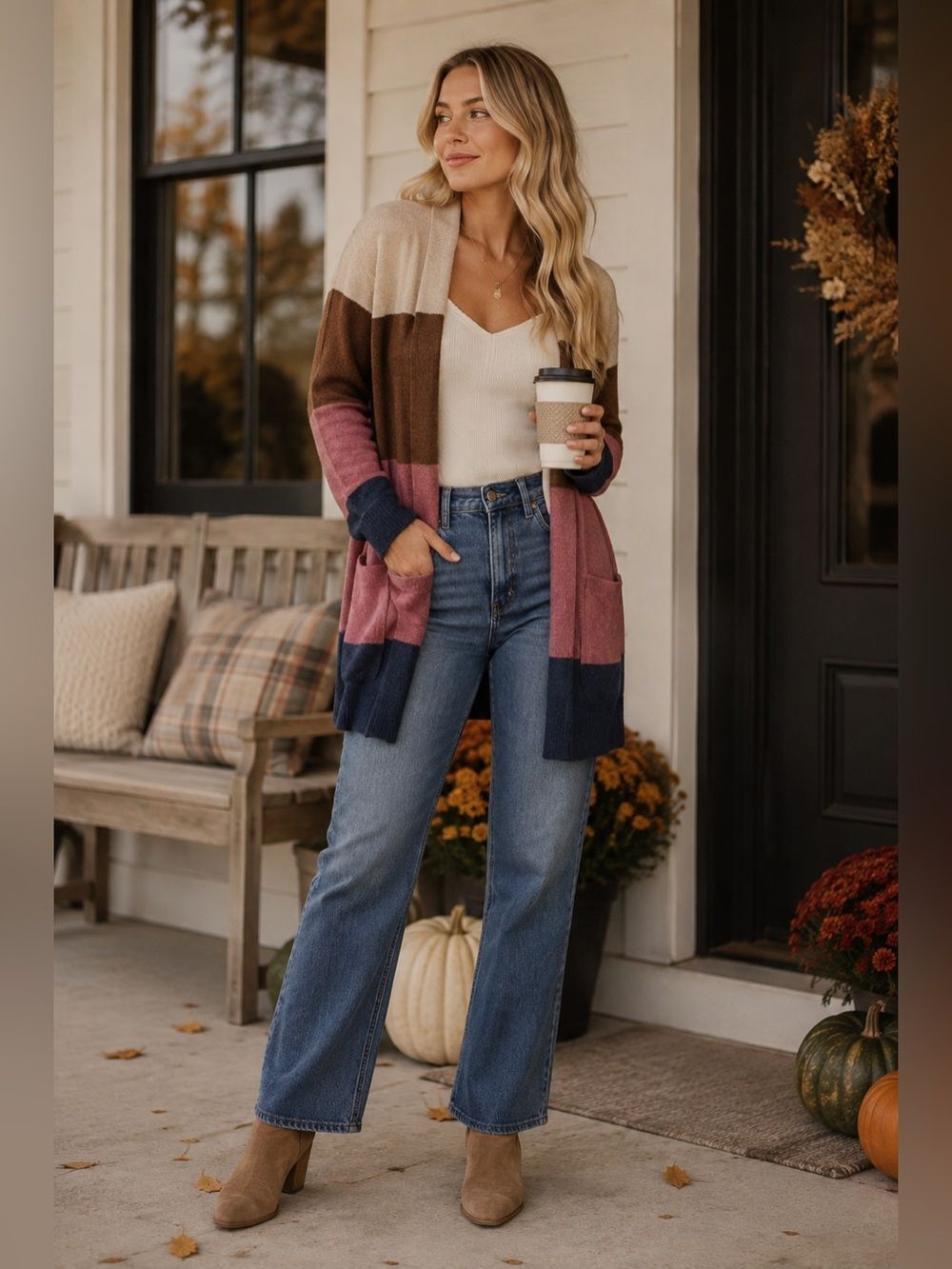 Madewell Cozy Short Walker Cardigan M4227 Colorblock Merino Wool Alpaca Small